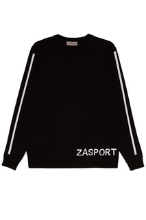 Черный джемпер с контрастной отделкой Zasport
