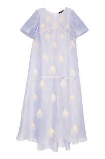 Шелковой платье "Лиловое кружево" с отделкой перьями Esve