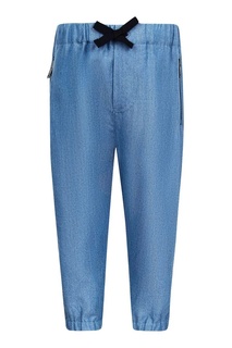 Голубые брюки-джоггеры Burberry Children