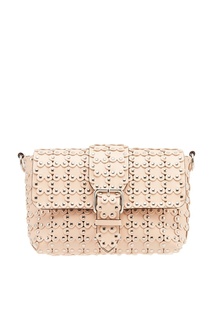 Розовая сумка с объемными цветами RED Valentino