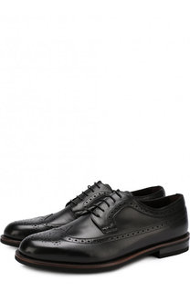 Кожаные дерби с брогированием Ermenegildo Zegna