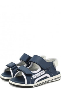 Кожаные сандалии с застежками велькро Dolce &amp; Gabbana
