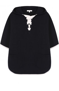Хлопковое пончо с капюшоном Chloé