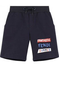 Хлопковые шорты с принтом Fendi Roma