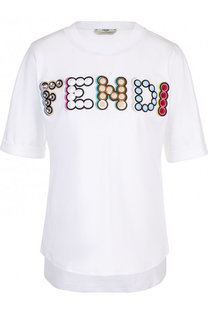 Хлопковая футболка с логотипом бренда Fendi