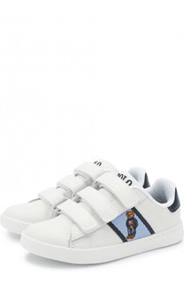 Кожаные кеды с застежками велькро Polo Ralph Lauren