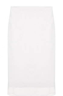 Однотонная юбка-миди из смеси вискозы и эластана Givenchy