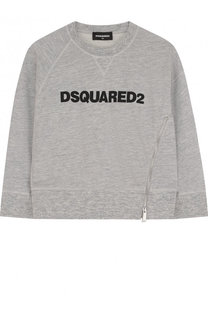 Хлопковый свитшот с логотипом бренда Dsquared2