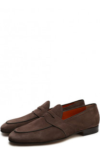 Замшевые пенни-лоферы Santoni