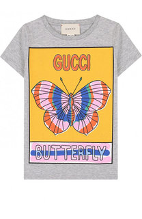Хлопковая футболка с принтом Gucci