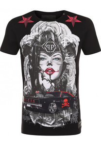 Хлопковая футболка с принтом Philipp Plein