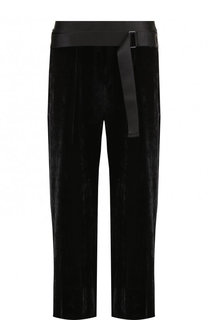 Однотонные укороченные брюки из смеси вискозы и шелка Ann Demeulemeester