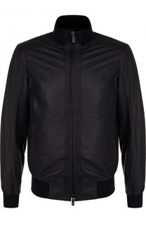 Двусторонний кожаный бомбер на молнии Ermenegildo Zegna