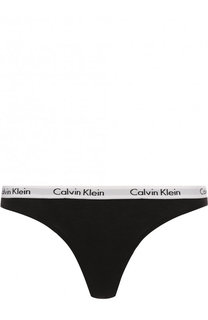 Хлопковые трусы-стринги с логотипом бренда Calvin Klein Underwear