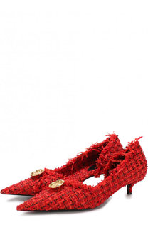 Текстильные туфли Knife Tweed на каблуке kitten heel Balenciaga
