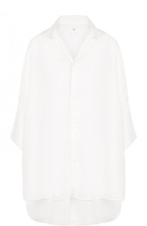 Удлиненная льняная блуза свободного кроя Yohji Yamamoto