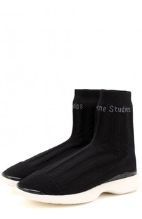 Высокие текстильные кроссовки с логотипом бренда Acne Studios