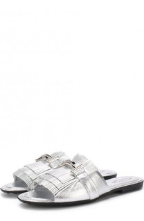 Сабо из металлизированной кожи с бахромой Tod’s Tods