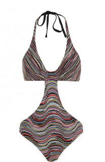 Слитный вязаный купальник с открытой спиной Missoni