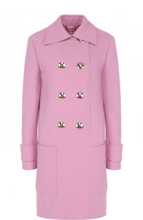 Однотонное двубортное пальто свободного кроя Emilio Pucci