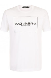 Хлопковая футболка с логотипом бренда Dolce &amp; Gabbana