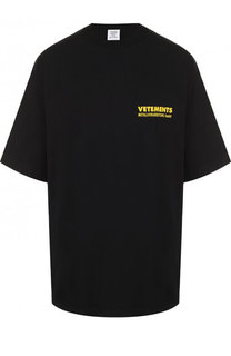 Хлопковая футболка свободного кроя с круглым вырезом Vetements