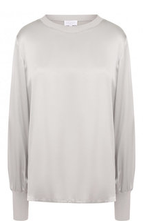 Однотонный шелковый топ с разрезами Escada Sport