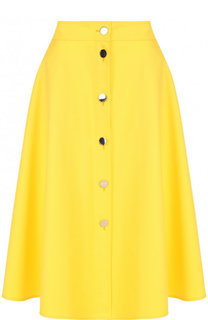 Однотонная мини-юбка из хлопка Escada