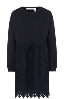 Однотонное хлопковое мини-платье See by Chloé