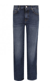 Укороченные джинсы прямого кроя с потертостями Alexander McQueen