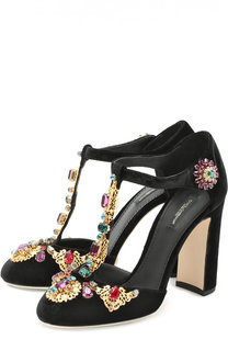 Замшевые туфли Vally с декором Dolce &amp; Gabbana