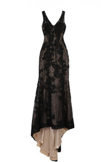 Приталенное кружевное платье в пол с подолом Basix Black Label