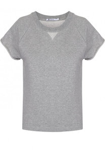 Хлопковый топ прямого кроя с коротким рукавом T by Alexander Wang