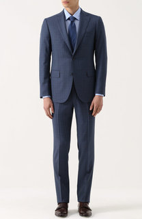 Костюм из смеси шерсти и шелка с пиджаком на двух пуговицах Pal Zileri