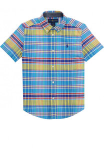 Рубашка из хлопка с короткими рукавами и воротником button down Polo Ralph Lauren