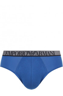 Брифы из вискозы с логотипом бренда Emporio Armani