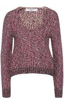 Пуловер фактурной вязки с V-образным вырезом Lanvin