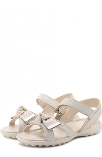 Кожаные сандалии с застежками велькро и бантом Tod’s Tods