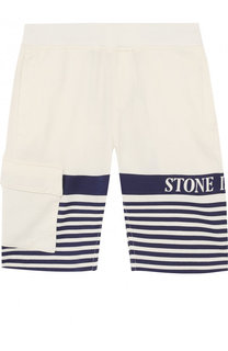 Хлопковые шорты с контрастной отделкой Stone Island