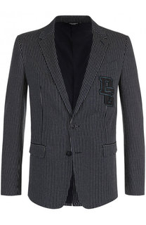 Однобортный хлопковый пиджак Dolce & Gabbana