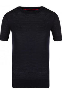 Шерстяной приталенный топ с круглым вырезом Emporio Armani