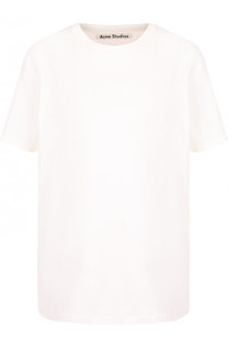 Однотонная хлопковая футболка прямого кроя Acne Studios