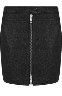 Кожаная мини-юбка на молнии Givenchy