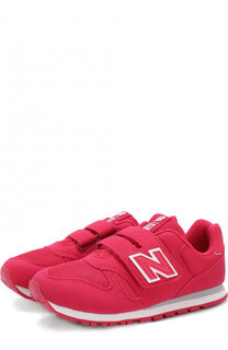 Замшевые кроссовки 373 с текстильной вставкой и застежкой велькро New Balance