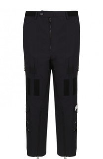 Хлопковые брюки прямого кроя с отделкой Lanvin
