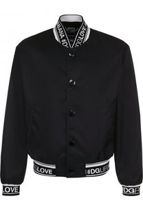 Бомбер на кнопках с контрастными манжетами Dolce &amp; Gabbana