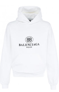 Хлопковое худи с логотипом бренда Balenciaga