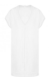 Однотонное льняное мини-платье свободного кроя Escada Sport