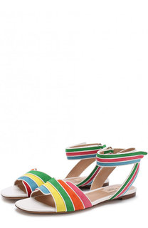Замшевые сандалии Valentino Garavani Rainbow с кожаной отделкой Valentino