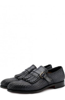 Кожаные монки с бахромой Santoni